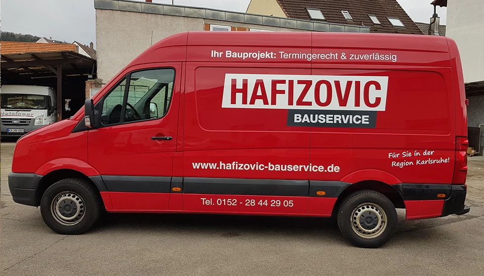Hafizovic Bauservice, Fahrzeug beklebt
